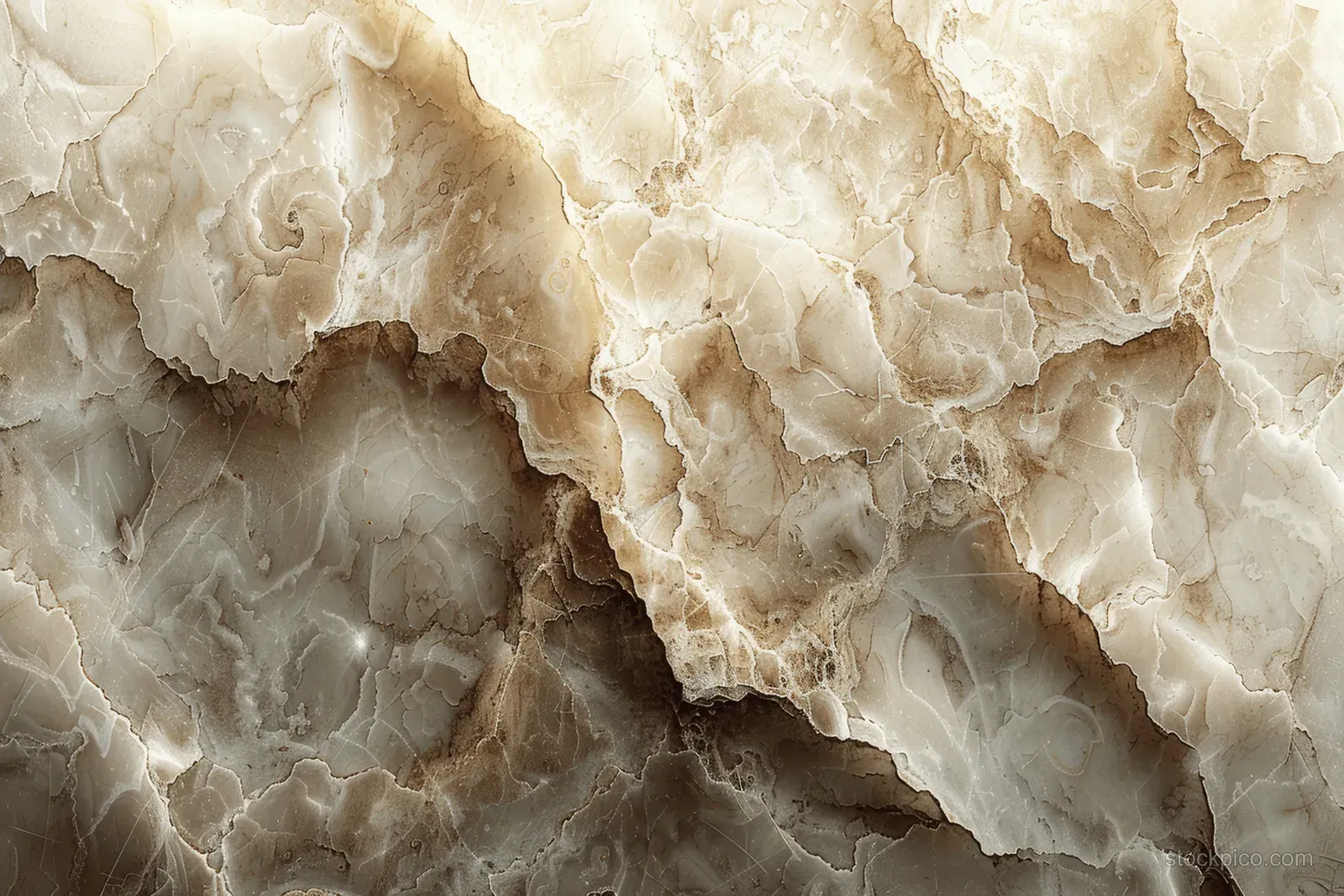 Close-up of a weathered beige stone wall with cracked plaster and uneven cement texture.