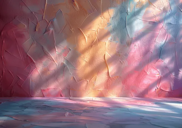 Dreamy Iridescent Rainbow Light Reflections on White Wall