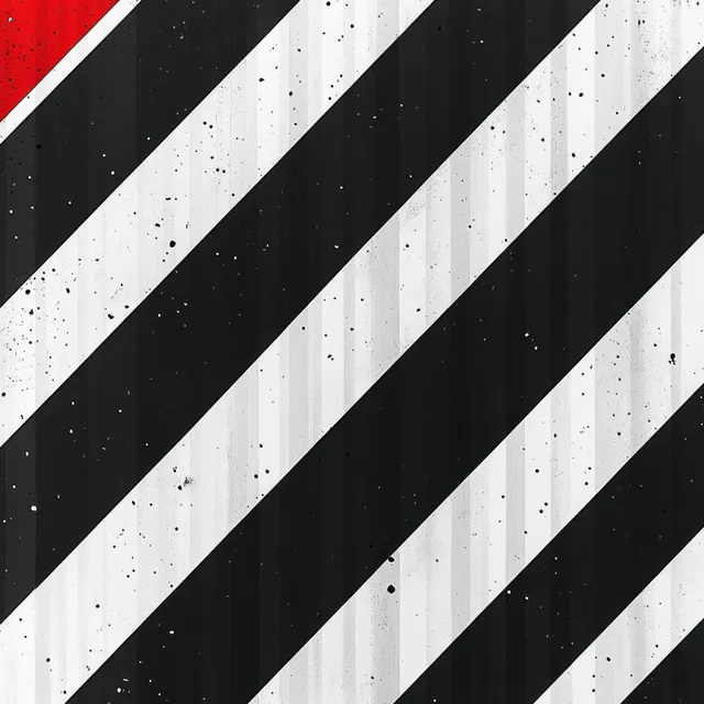 Seamless black and white diagonal stripes with speckled dots forming repeating geometric bands.