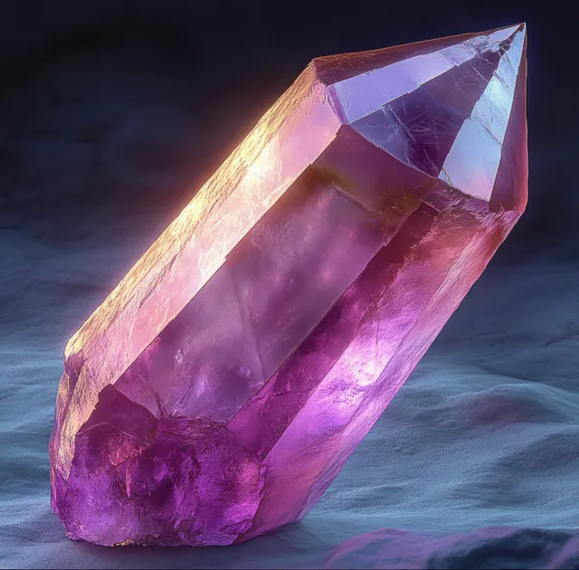 Translucent Purple Crystal Macro with Soft Glowing Facets
