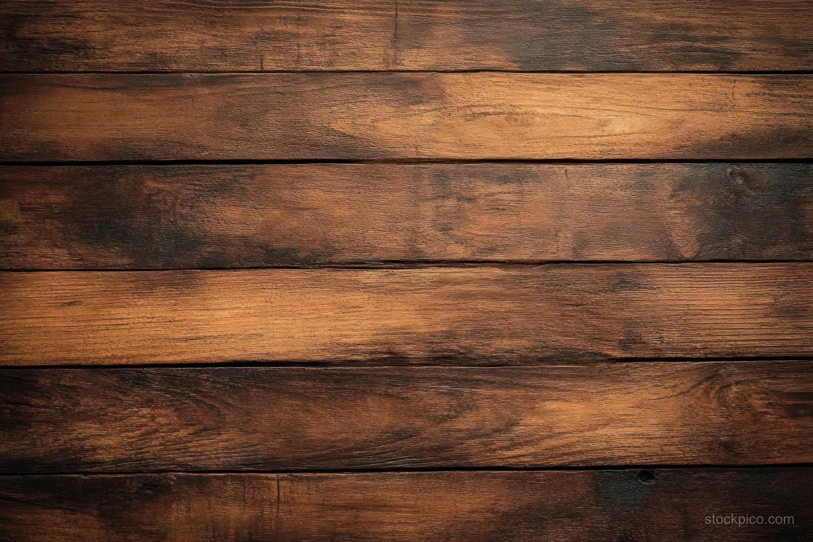 Horizontal rustic wooden planks show dark brown grain and weathered texture across the surface.