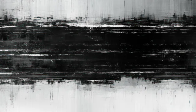 Black and white analog TV static glitch texture with gritty horizontal scanline bands