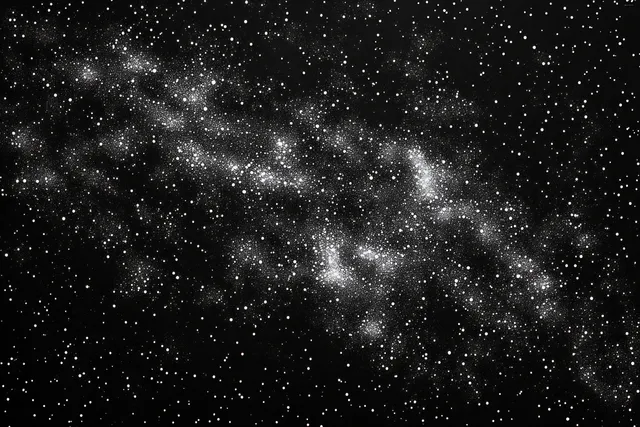 Dense clusters of stars and glowing cosmic dust form the Milky Way band across a deep black night sky.