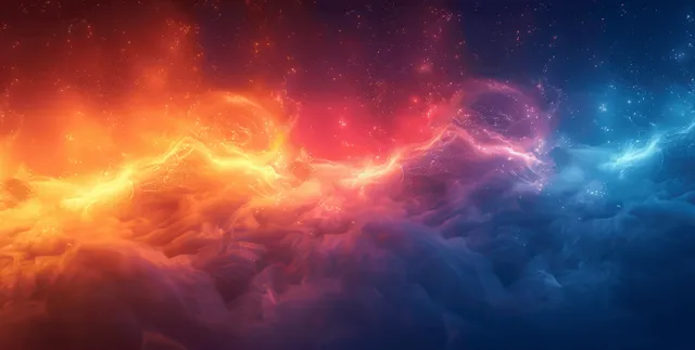 Neon cloud wave gradient background with glowing particles for music and dance event posters
