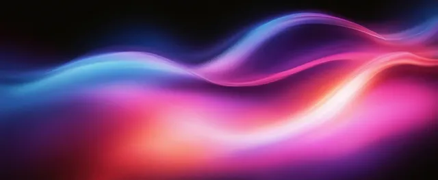 Neon abstract wave glow poster background with purple-pink-blue gradients and smooth flowing curves