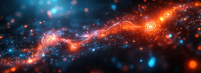 Glowing holographic medical network lines and nodes with AI data streams hover over a dark clinical background.