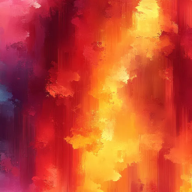 Watercolor abstract background with fiery orange and magenta fluid splashes, seamless pattern