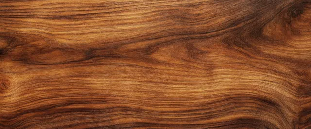 Close-up wood grain texture filling frame, warm brown swirls and knots