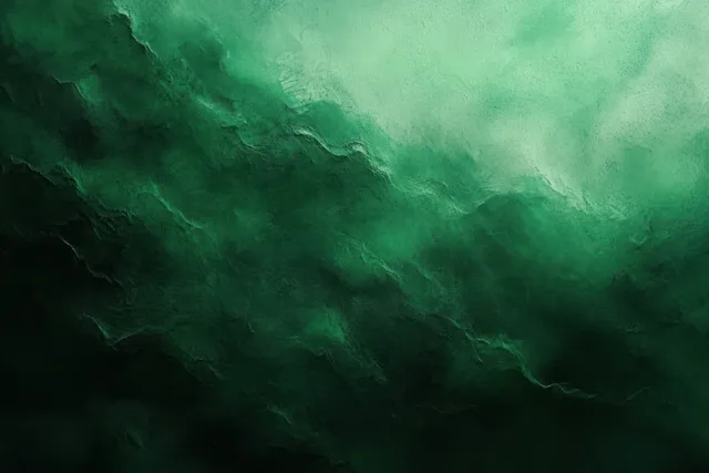Dark Green Abstract Watercolor Gradient with Soft Organic Flow