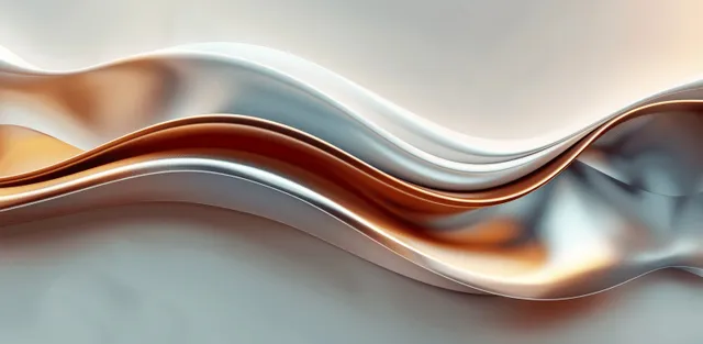 Copper wave abstract curves flowing across a soft neutral background