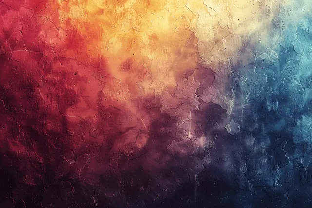 Abstract marbled gradient background with gold red and blue smoky texture swirls