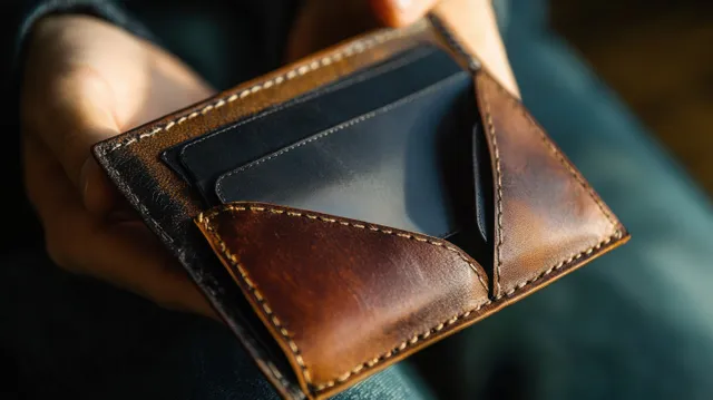 Empty leather wallet in a man’s hand, showing financial trouble during an economic downturn