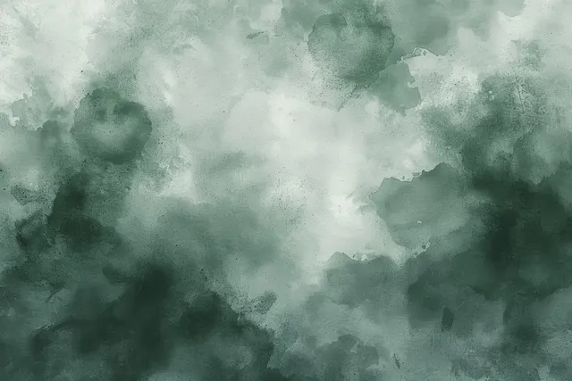 Green Gray Watercolor Cloud Texture with Soft Grunge Layers