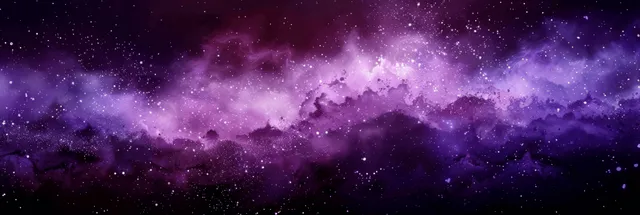 Dark purple gradient night sky background with smoky clouds and grainy glowing speckles.