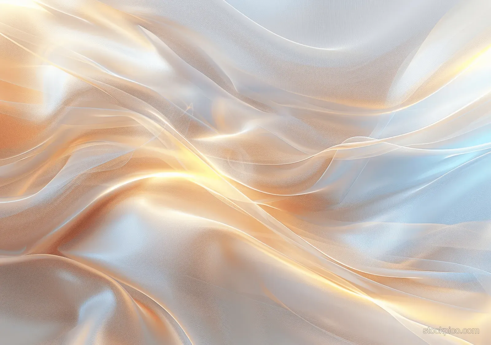 Abstract pastel wave background with silky curved layers and soft reflective highlights.