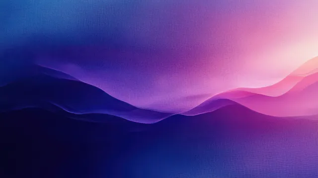 Purple and blue abstract landscape with soft glowing gradient waves
