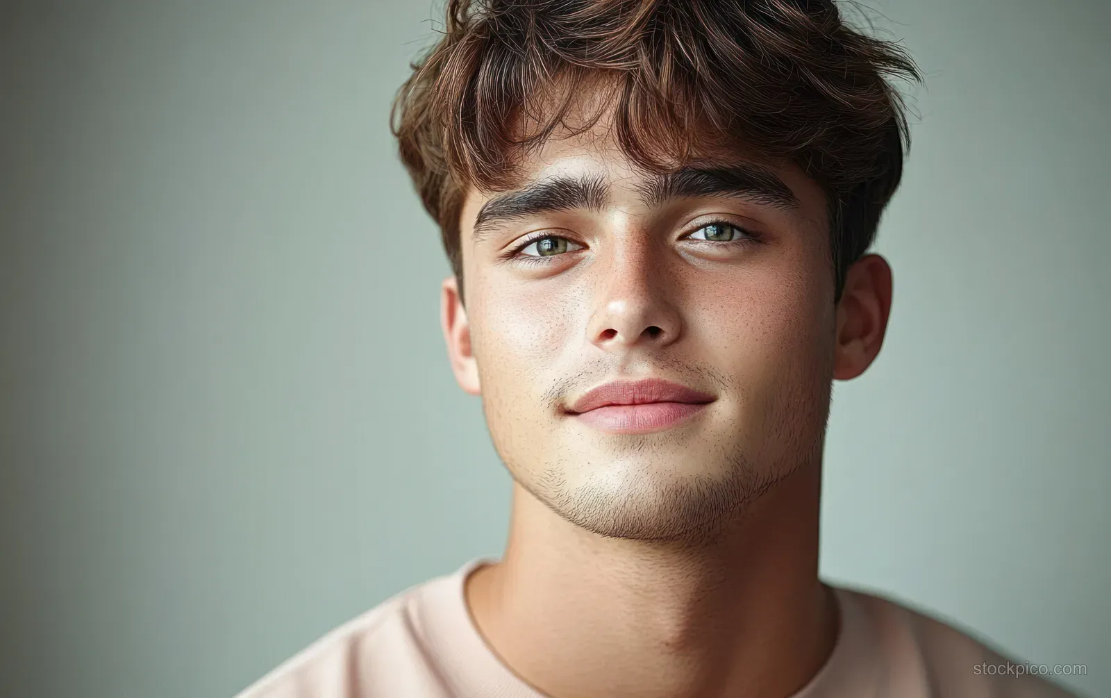 A smiling young Asian man is shown from the shoulders up against a plain light background.