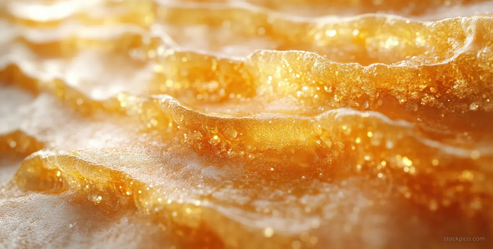 Close-up of caramelized cheese layers with glossy amber crust and melted texture.