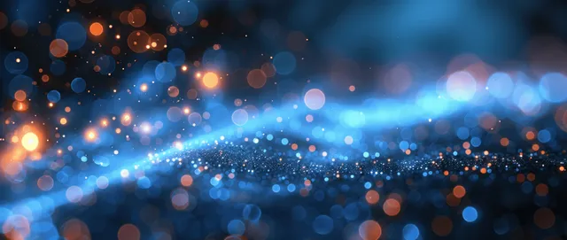 Teal and dark blue bokeh lights with soft vignette, elegant blurred border flare