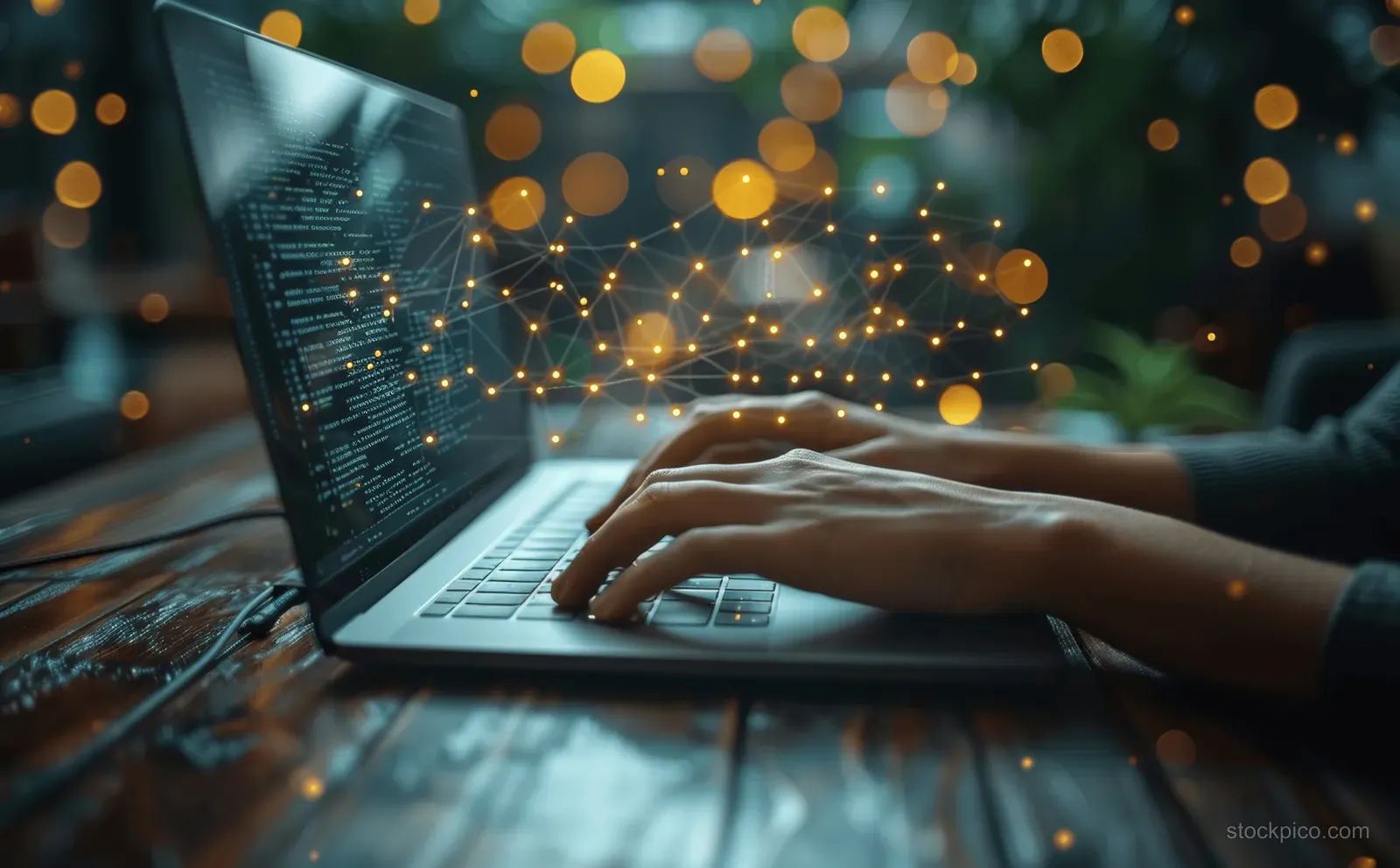 A laptop displays interactive online study elements for digital marketing education and course development on a virtual platform.