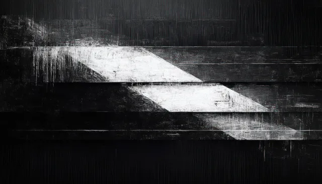 Black and White Abstract Geometric Texture with Angular Light Streaks