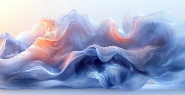 Flowing mist-like abstract lines drifting across a soft blue gradient background