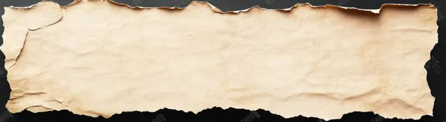 Ripped vintage paper strip with rough torn edges and soft beige texture