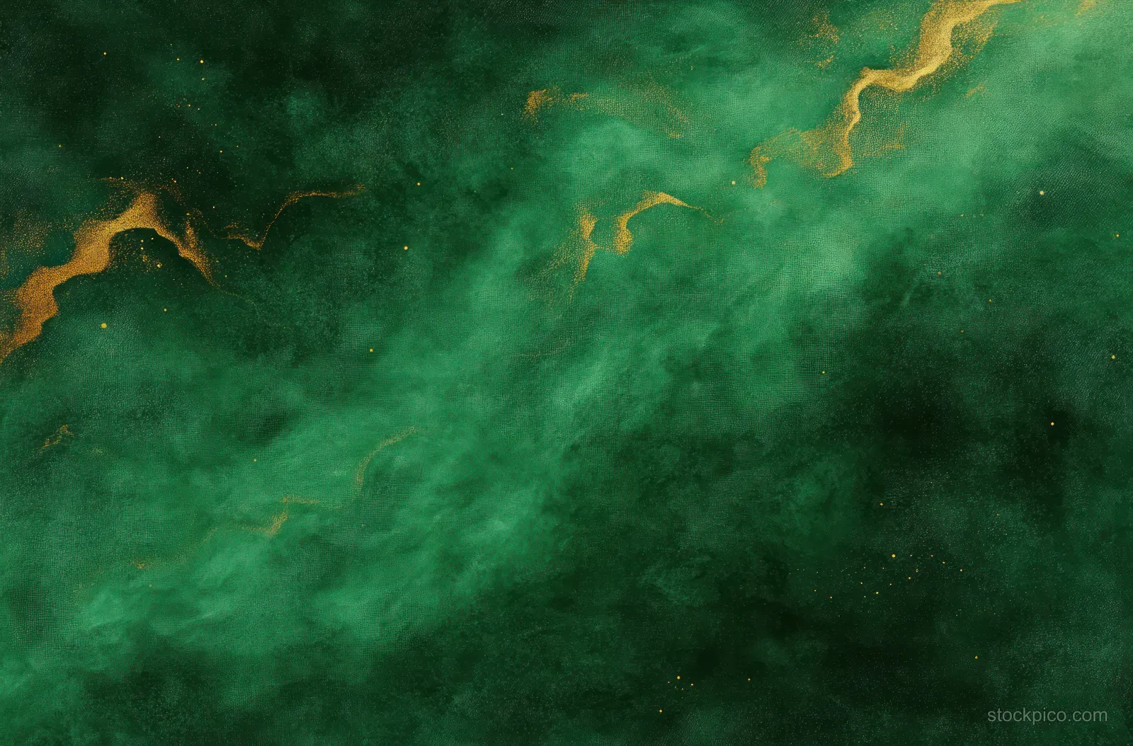 Emerald green abstract texture with marbled stone swirls and warm vintage streaks across a grunge backdrop.