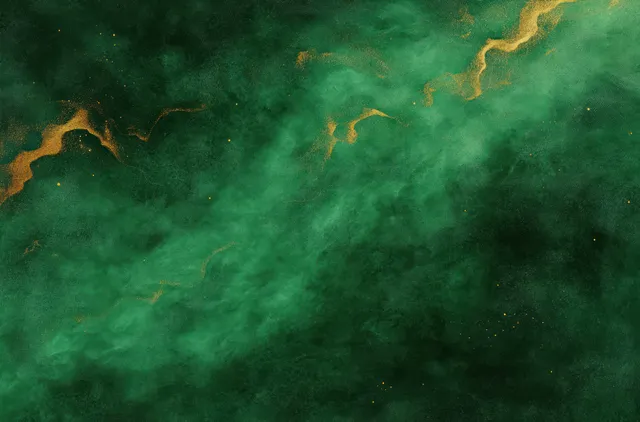 Abstract emerald holiday texture with marbled stone-like swirls and vintage grunge edges
