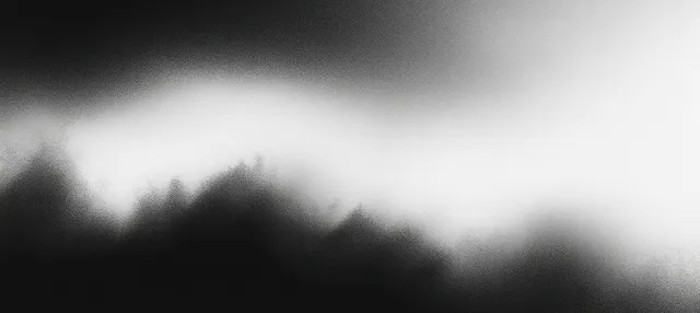 Monochrome smoky gradient glow over dark horizon, textured blur background