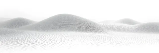 White sand dunes with fine rippled textures undulate across a minimalist desert beneath bright light.