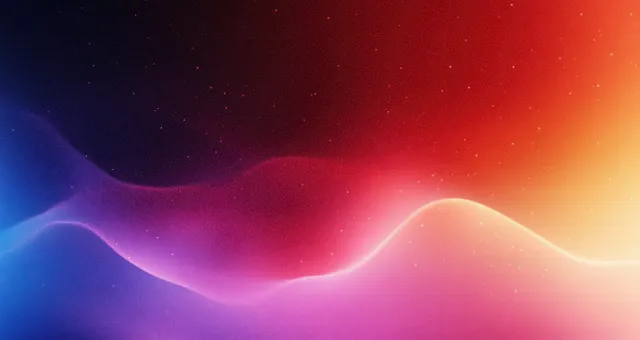 Warm neon gradient waves glowing against dark background with soft blur texture