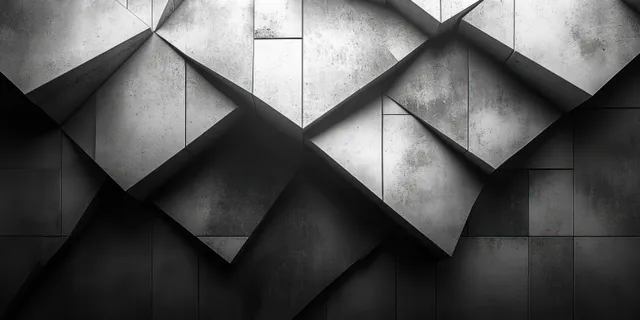 Interlocking triangular tiles forming a minimalist geometric pattern with soft shadow depth