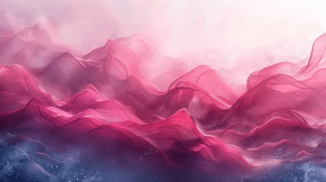 Soft pink and magenta watercolor wave gradient with misty textured paper background