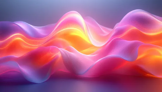 Elegant Gradient Wave Abstract Art with Soft Flowing Light