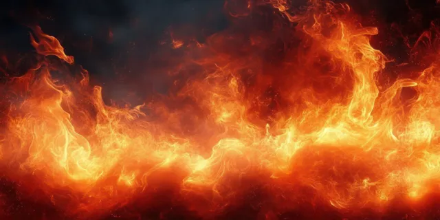Blazing inferno flames swirling across a dark grunge fiery texture background