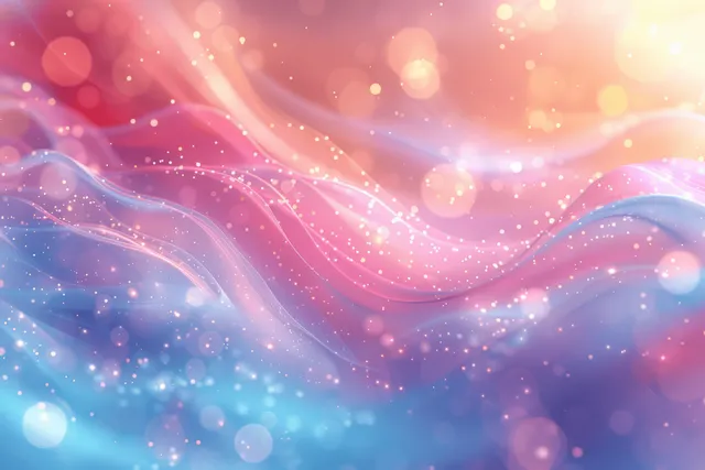 Pastel blue and white bokeh with holographic rainbow lens flare vector glow waves with Digital Art Textures