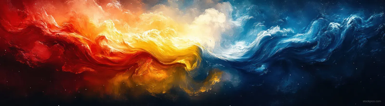 EU, Ukraine, and Russia flag colors swirl together like smoke and fabric in dramatic waves.