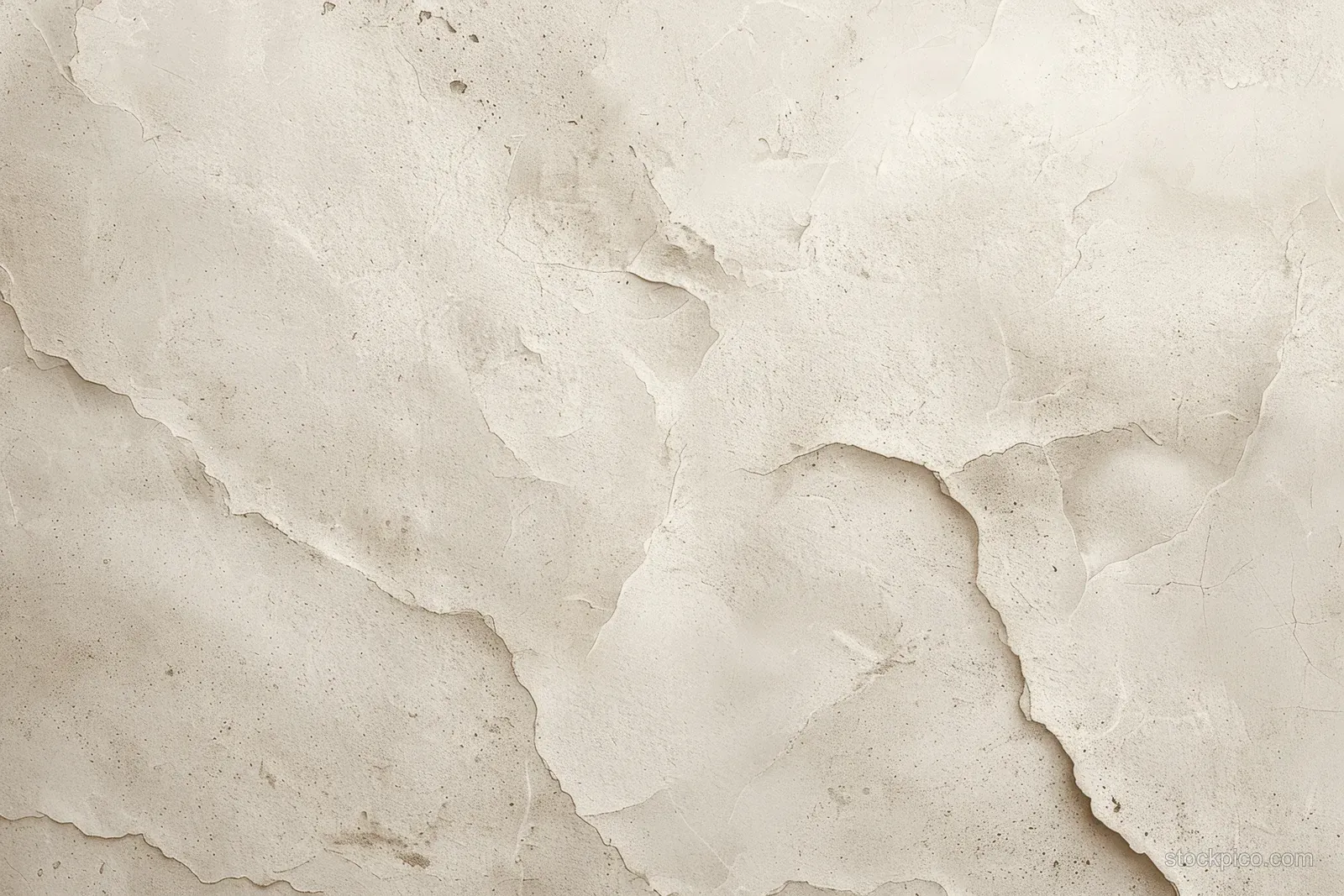 Cream marble stone surface with cracked white veining on a beige weathered textured background.
