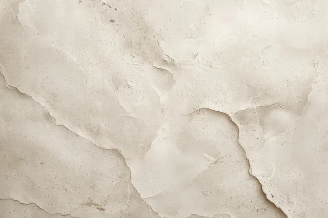 Cream marble stone surface with cracked white veining on a beige weathered textured background.