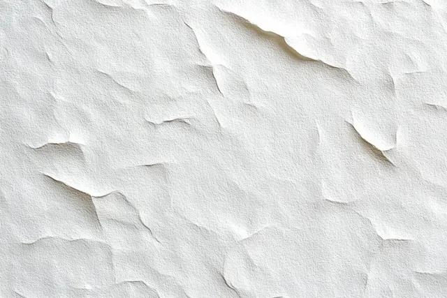Crumpled white paper surface with soft natural light and subtle shadows forming a minimalist textured background.