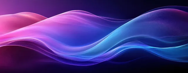 Neon blue and purple wave ribbon gradient flowing across a dark abstract backdrop with Digital Gradient Design