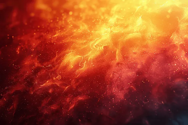 Abstract yellow orange red gradient background with grain texture and glowing light spots.