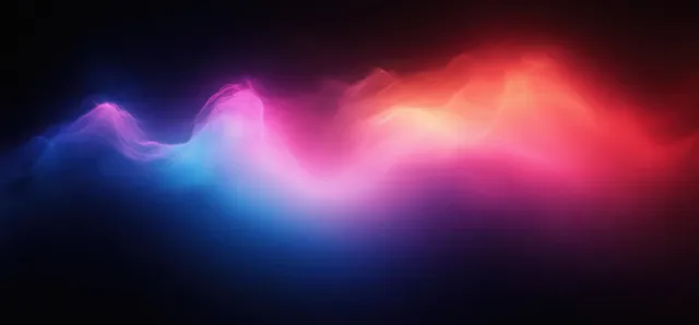 Dreamlike pink blue purple gradient waves glow across dark abstract background texture