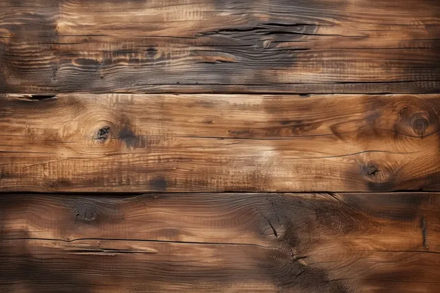 Weathered wooden plank texture with natural knots and dark grain lines