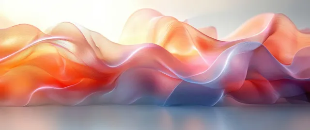 Pastel wave ribbons flow across a soft gradient background with gentle light and smooth curves.