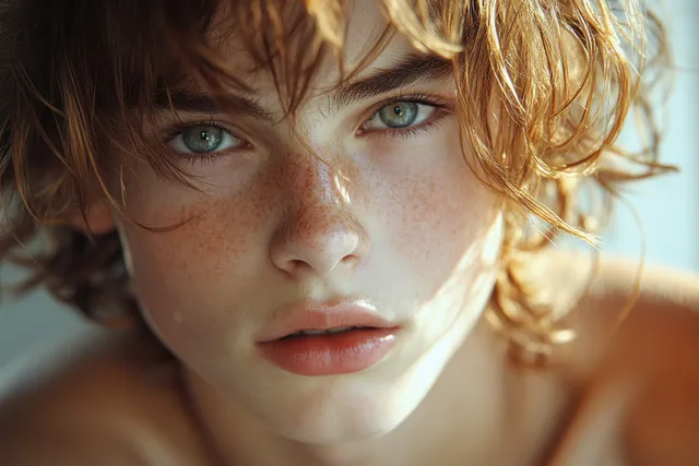 Young man portrait with soft natural light and relaxed expression indoors