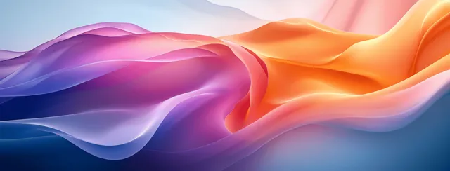 Vibrant wavy ribbon abstract background with smooth gradient ribbons in layered motion