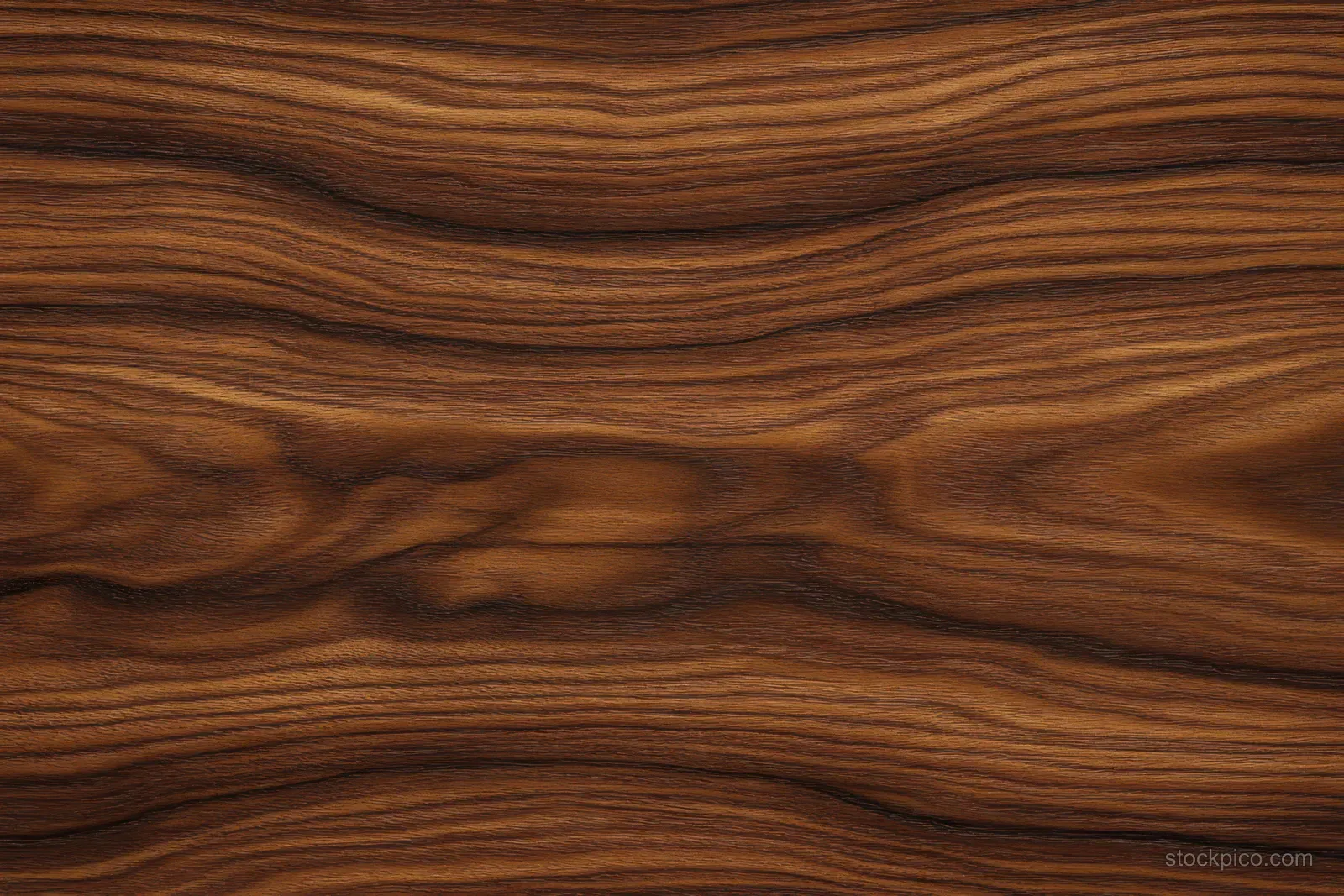 Close-up of flowing brown wood grain texture with smooth warm surface lines filling the frame.