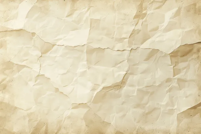 Crumpled beige parchment paper texture with creases and a clean blank region for overlay text.
